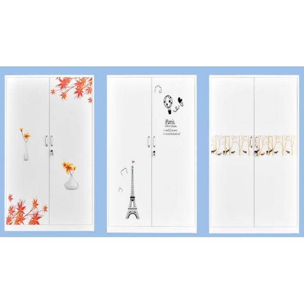 Home Furniture Customized Metal Wardrobe With Flower Printing