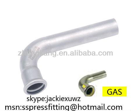 Stainless Steel Pipe Inox Press Fittings Rust Resistant Zinc Plated Surface