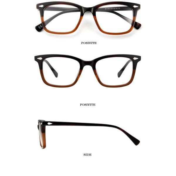 Two Tone Laminated Acetate Frame Glasses Classic Square Men Women Optical
