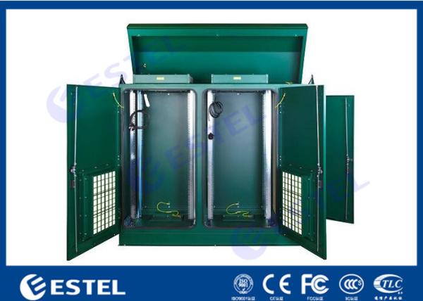 Baía dupla do armário exterior de aço inoxidável da cremalheira IP65 integrada com gestão térmica inteligente