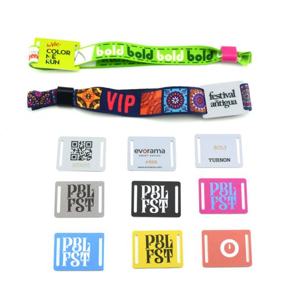 Fabric Print Woven RFID Wristband Disposable 125Khz 13.56mhz UHF As Ticket For Event