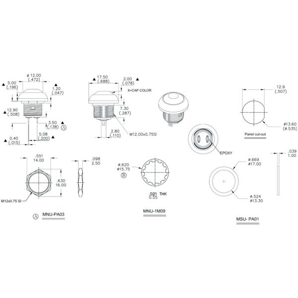 PA Series Waterproof Power Switch IP67 Life Endurance 50000~1000000 Self - Locking