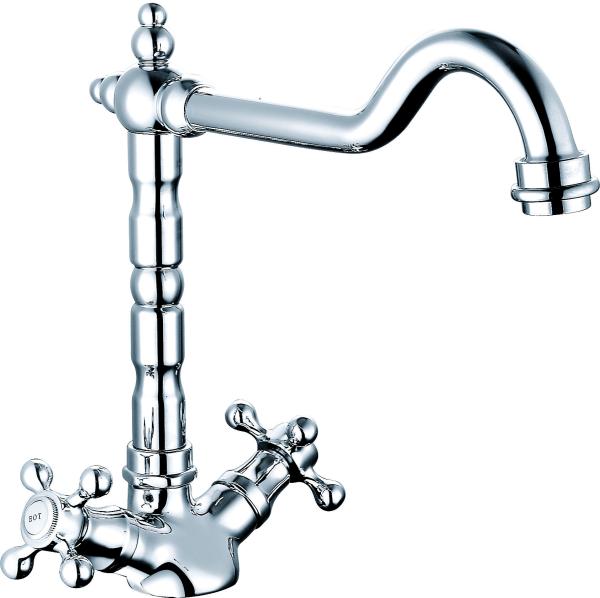 Crampons spéciaux pour mélangeur de cuisine à double poignée Finition chrome 250 mm de hauteur
