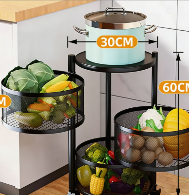 Minimalist 3-Tier Round Floor Storage Shelf | Single Separate Carton Packing & 2.9kg Stable Gross Weight