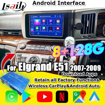 Lsailt 8G Android Smart Infotainment Module para Nissan Elgrand E51 Série 3 Suporte CarPlay, YouTube, Ecrã de apoio de cabeça