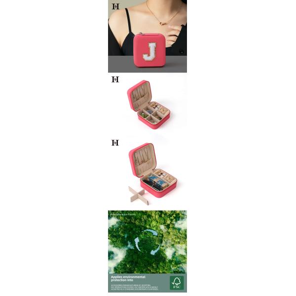 Luxury Jewellery Gift Storage Box Custom Portable Small Leather Rose Red Jewelry Organizer Travel Case