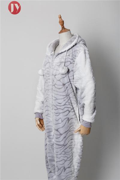 women's sleepwear discharge print embossed fleece hooded footed onesie loungewear pajamas