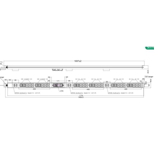 Изготовленный на заказ интеллектуальный PDU IDC, вход AC380-415VAC, выход C220-250VAC, 16A-25A, мощный PDU