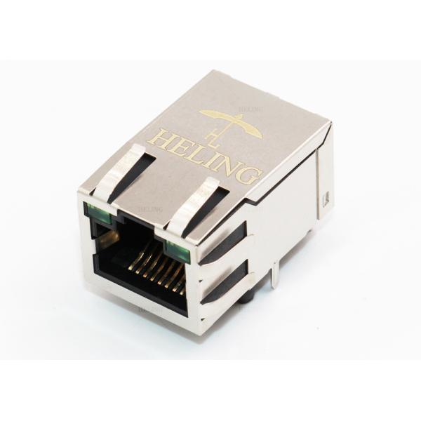 One Port Tab Up R / G RJ45 PoE Magjack Built - In YEL / GRE LED Indicator