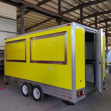 Round Shape Stainless Steel Outdoor Mobile Kitchen Trailer Fast Food Street Coffee Shop Catering Service