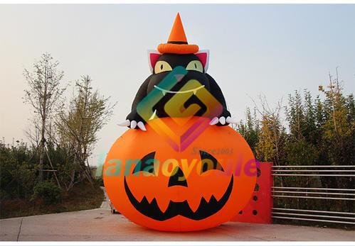 Party Decoration 0.55mm Inflatable Pumpkin Halloween With Light