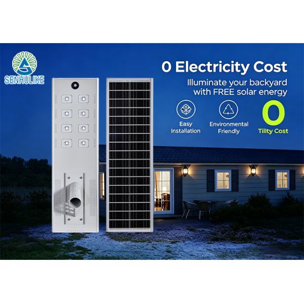 Off-Grid Solar Street Light with Monocrystalline Panel & Lithium Battery, Auto Dusk to Dawn, Ideal for Farms Remote Villages Without Mains Power