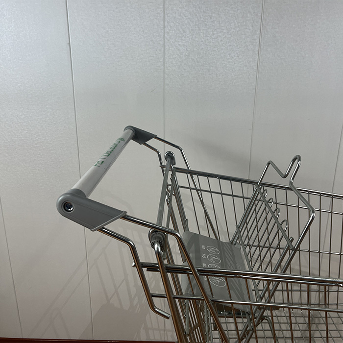 Asian Style Supermarket Metal Shopping Trolley with Four Wheels