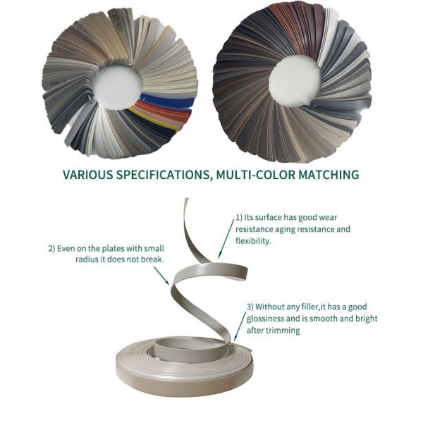Water Resistant Eco-friendly ABS Wood Grain Edge Banding with High Glossy Embossed Surface