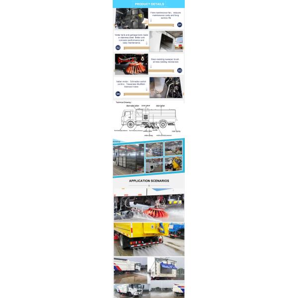 ISUZU N Series Truck Road Sweeper 2500L Water Tank And 5000L Garbage Tank