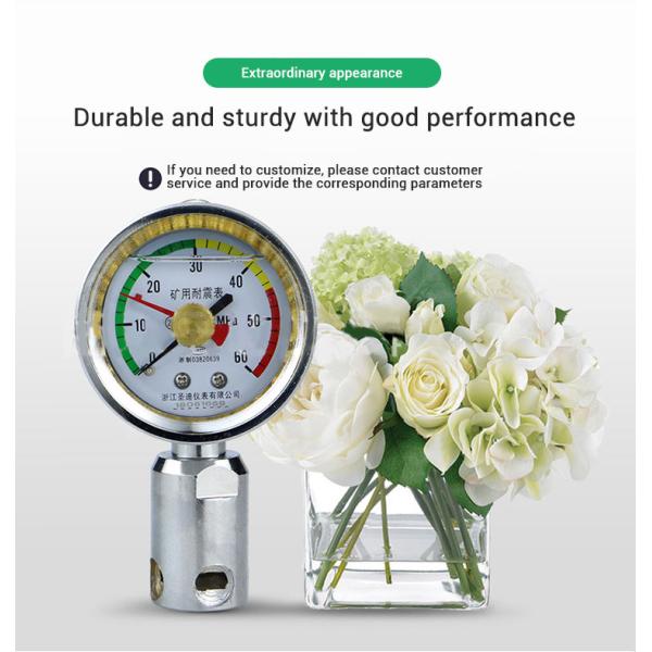 Insertion-Type DN10 KJ10 Thread Shockproof Mining Pressure Gauge CE Pressure Indicator