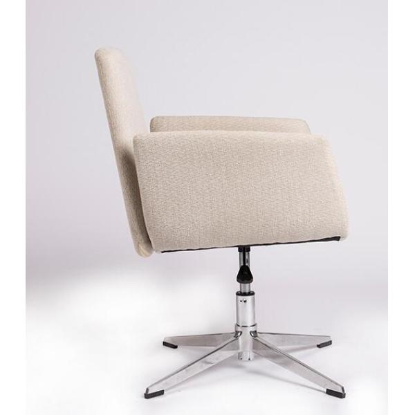 Safety Item Adjustable Executive Office Chair , Fabric White Swivel Chair