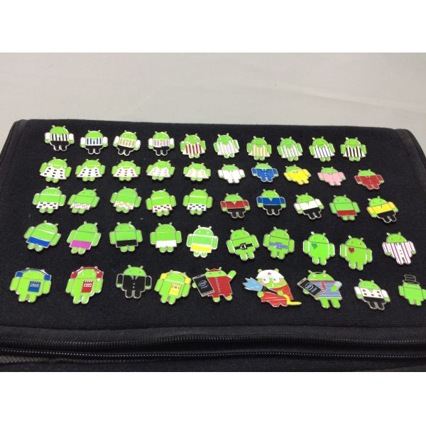Android Robot Enamel Pin Set, 5 Colorful Android Character Lapel Pins