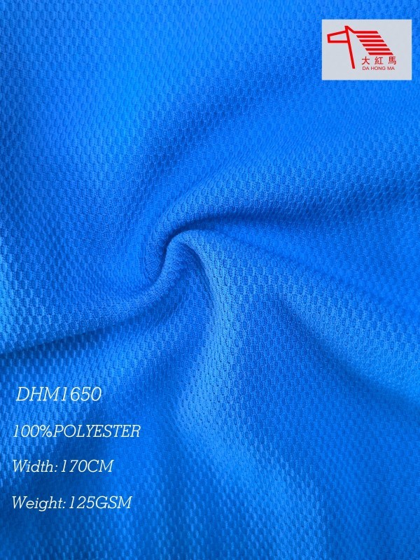 125GSM Polyester Birdseye Fabric Double Face Soccer Mesh Breathable Lightweight for Sportswear
