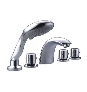 Contemporary Three Handle Deck Mount Tub Faucet Ceramic Valve Core with 5 Holes