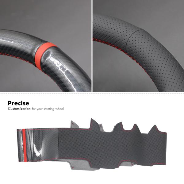 High Quality Customized Hand Stitching Carbon Fiber Leather Steering Wheel Cover for Land Rover  Defender (L663) Discovery III