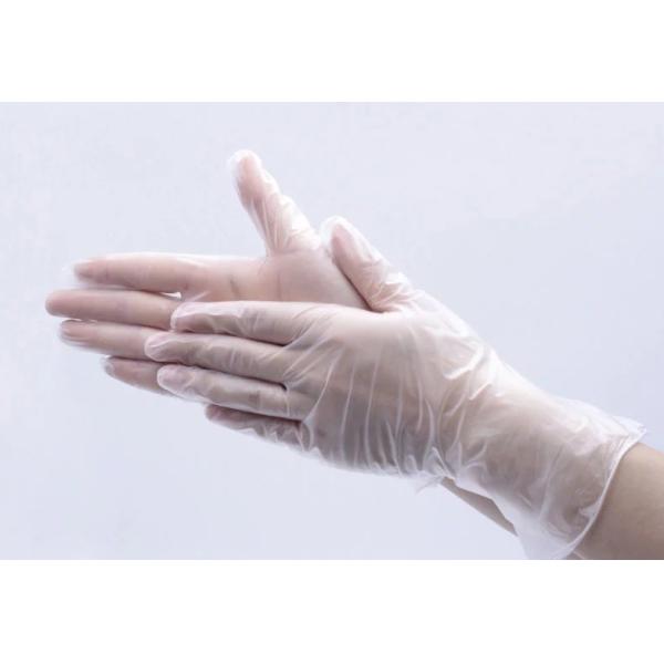 Non Sterile Disposable Vinyl Gloves Blue / Clear Color 4.0 - 5.5g Weight
