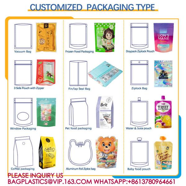 eco-friendly Foil Bag Self-Standing Zipper Bag Pla Packaging Candy Biscuit Nut Snack Bag