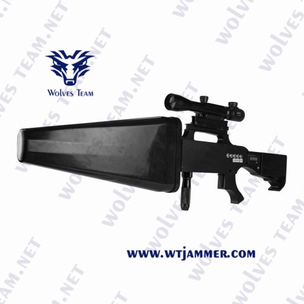 35w 2500m WIFI Drone Jammer Handheld Gun Shape GPS Signal Blocker