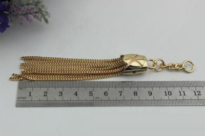New style zinc alloy 120 MM chain tassel pendant end caps cord ends with chains