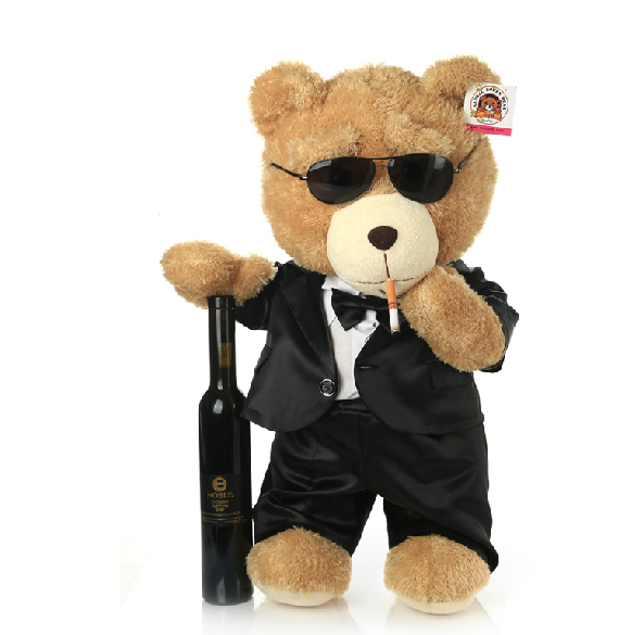 custom black suit bear with cool suit