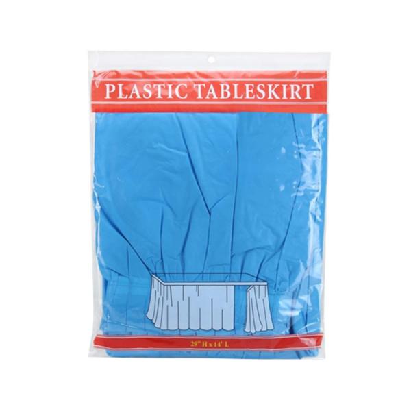 KINSHUN Ivory Disposable Waterproof Table Skirt Plastic Party Table Skirt