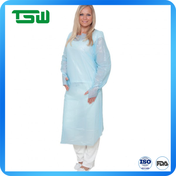 Non Sterile Disposable Nonwoven Isolation Gown 40 45 50g