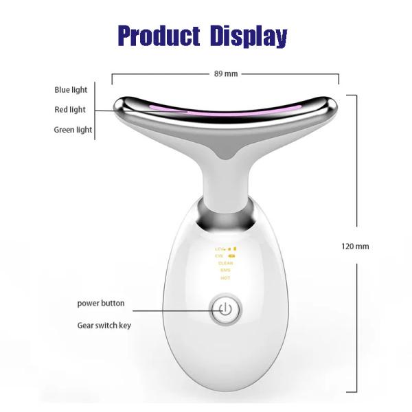 2023 Skin lifting Beauty Instrument LED Photon Vibration Neck Lifting Skin Tighten Anti Wrinkle Remove Massager Device