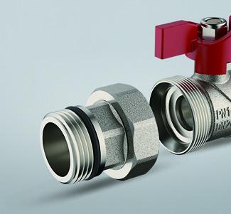 3602 Brass Ball Valve DN20 Flexible Male Nipple G1 x PP-R 25 connections Combined w/ Meter Outlet and Brass Drain Valve
