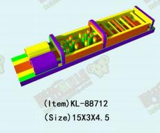 Rainbow - Colored Inflatable Obstacle Run Vivid Play Setup
