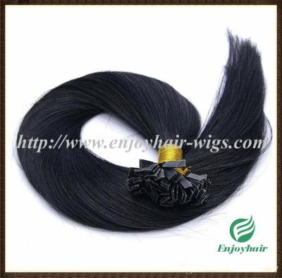 Nail Flat-Tip Hair extension 10-28L 1B# 100s/pack Straight Human Hair indian remy hair