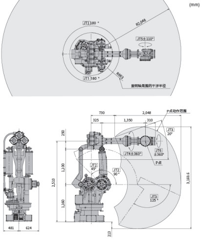 Industrial Robotic Arm Kawasaki  Robot Arm MX420L  Welding