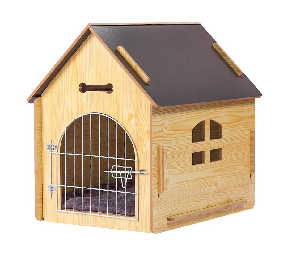 Hot Selling Indoor and Outdoor Breathable Dog Crate Wooden Pet House With Roof