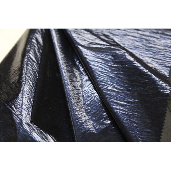 Fashion Clothes Pu Leather Faux Leather , Pearl Blue Coated Pu Leather Material