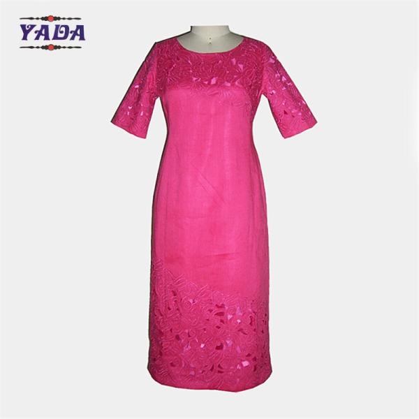 Новейшие дизайнерские вышивки розы полурукав большой размер девочек однокомнатные платья вечеринки женская одежда