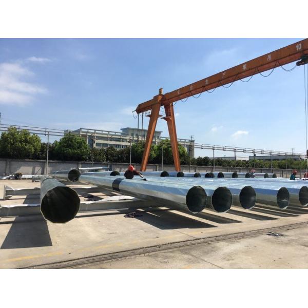 Professional ASTM A123 Galvanized Steel Pole For Transmission And Lighting In Philippines
