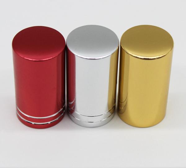 Cylindrical Perfume Bottle Tops Aluminium 24mm Plastic Caps Customized