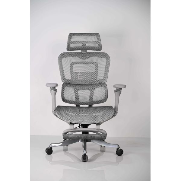 Aluminium Ergonomic Footrest Office Chair With 5D Linkage Armrest