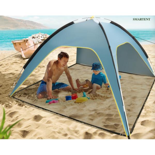 Голубой серебряный покрытый на открытом воздухе поп полиэстера располагаясь лагерем шатров 190T вверх по укрытию 210X210X130cm пляжа