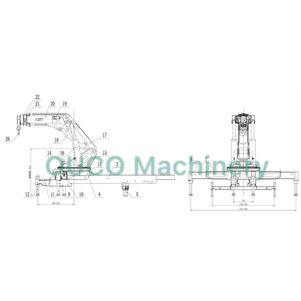 Compact Truck Mounted Boom Crane , 100T Lorry Mounted Crane Full Power Boom