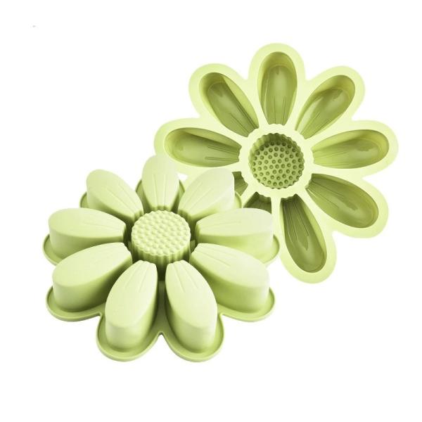 Silicone Large Flower Cake Mould For Chocolate Jello Candy Silicone Baking Molds For Cakes,9 Inch Non-Stick Fluted Tube Cake Pans Round Baking Molds For Cheese Cake,Chocolate Cake, Rainbow Cakes