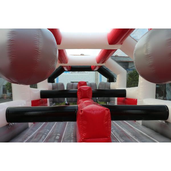 Giant Inflatable Obstacle Slide Park Play Park On Land Logo Painting