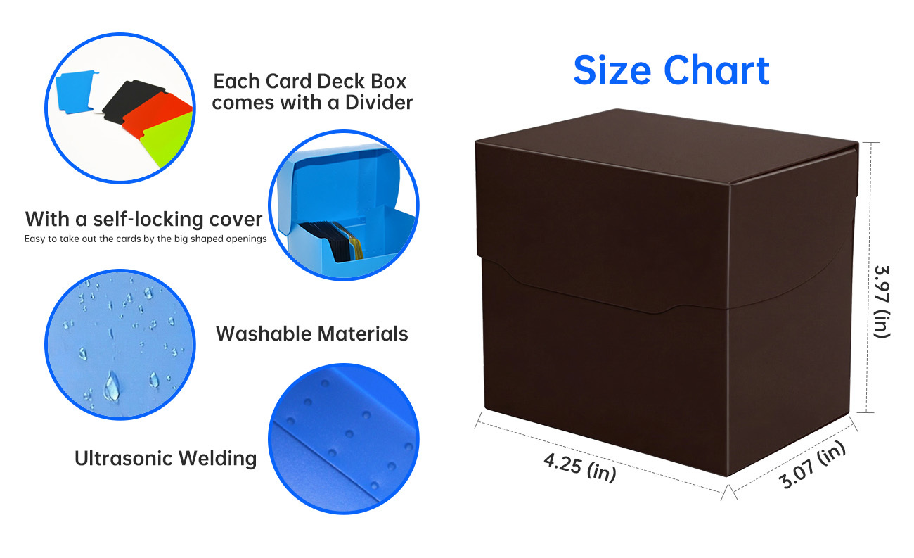 PP Trading Card Storage Case Heavy Duty Plastic Blank Playing Card Boxes TCG