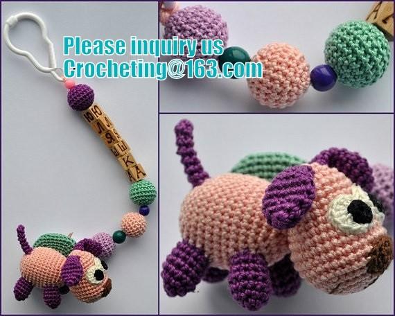 Necklace with amigurumi toy, Nursing necklace,Breastfeeding necklace, crochet toy