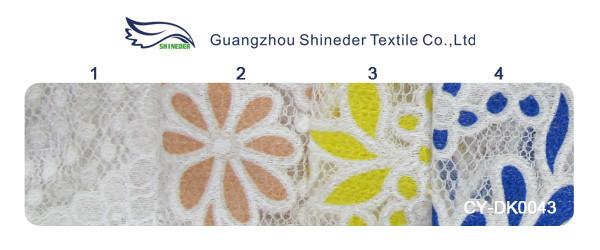 Cotton Circle Colored Polyester Burnout Allover Flower Lace Fabric for Kid Clothes